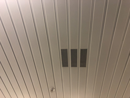 Kundengerechter Farbeg-Streifen-Aluminiummetalldecke für Metro-Station