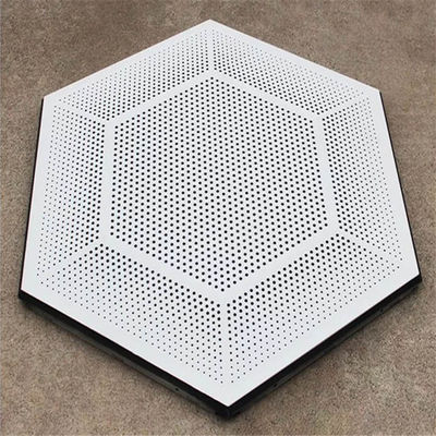 462x462x462x462x462x462 Perforierte Aluminium-Metalldecke Sechseckige Deckenfliese mit weißer Farbe