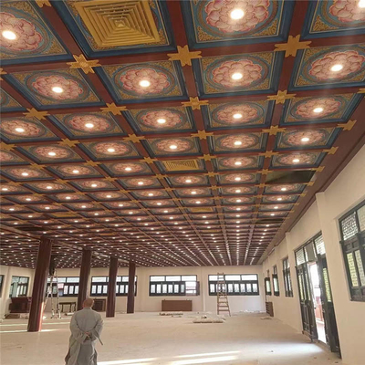 Wärmeübertragungs-quadratische Aluminiumdecke deckt das dekorative Dach des Tempel-900*900 mit Ziegeln