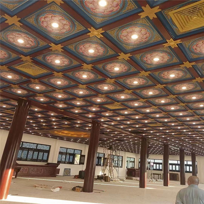 Wärmeübertragungs-quadratische Aluminiumdecke deckt das dekorative Dach des Tempel-900*900 mit Ziegeln