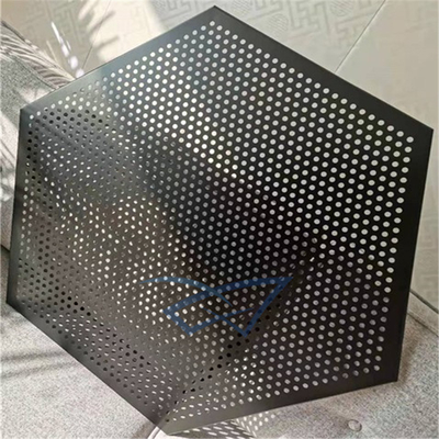 Kundengebundene Metallfalsche akustische Decken-Fliese durchlöcherte Clip in sechseckigem