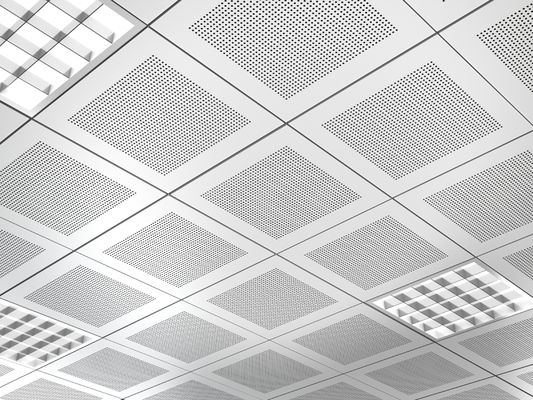 Outlet Ceiling of Fireproof Perforated Lay In Acoustical Ceiling Tile 15mm Mineral Fiber