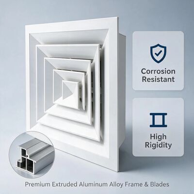 Quadrat-backen der Aluminium-Decken-Luftverteiler 1100, der feuerfest ist, Oberflächen beendet